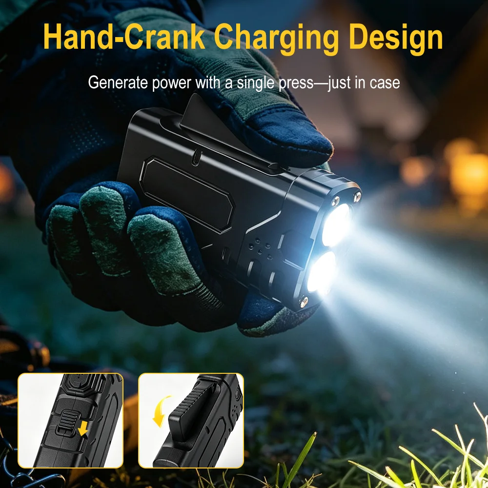 BORUIiT Hand Crank EDC LED Fla - Outdoor Sport Gear recension och pris